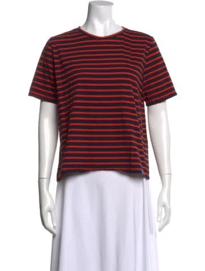Pre-owned Kule Striped Crew Neck T-shirt In Blue