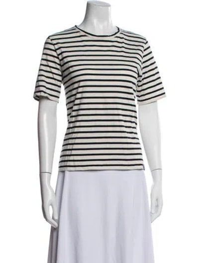 Pre-owned Kule Striped Crew Neck T-shirt In Blue