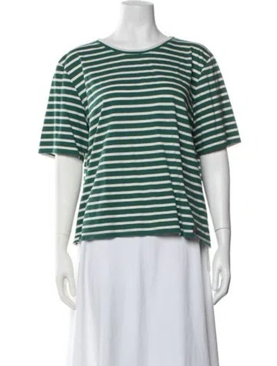 Pre-owned Kule Striped Crew Neck T-shirt In Blue