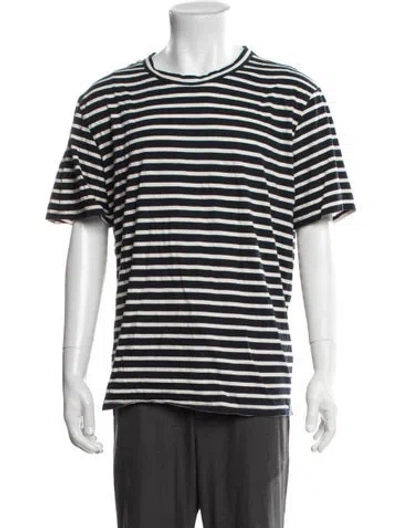 Pre-owned Kule Striped Crew Neck T-shirt In Blue