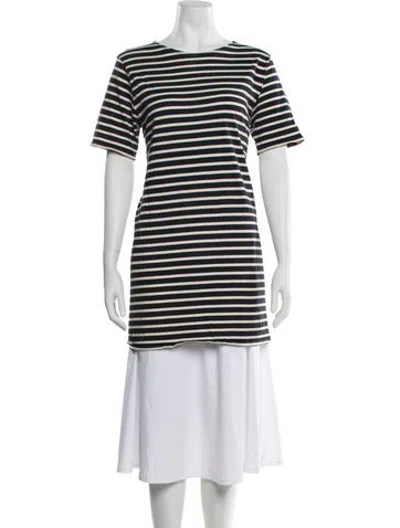 Pre-owned Kule Striped Crew Neck T-shirt In Blue