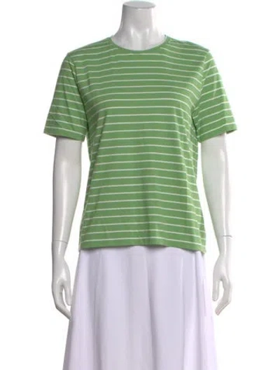 Pre-owned Kule Striped Crew Neck T-shirt In Green