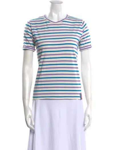 Pre-owned Kule Striped Crew Neck T-shirt In Multi