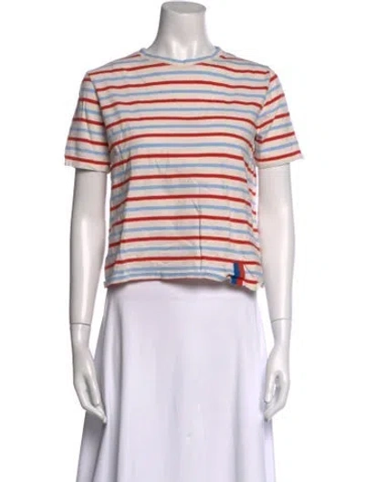 Pre-owned Kule Striped Crew Neck T-shirt In Multi
