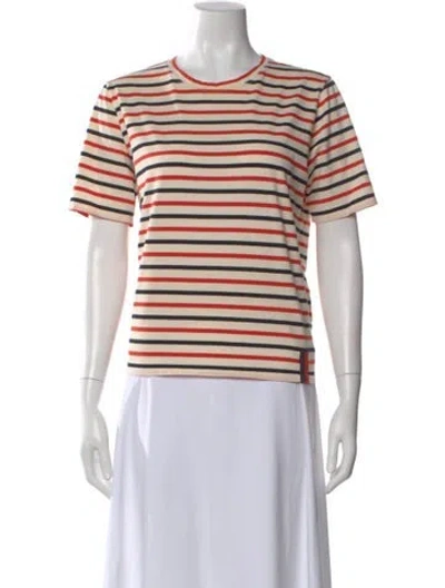Pre-owned Kule Striped Crew Neck T-shirt In Multi
