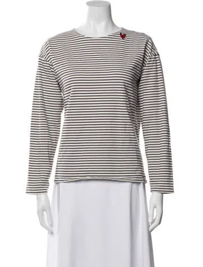 Pre-owned Kule Striped Crew Neck T-shirt In Multi