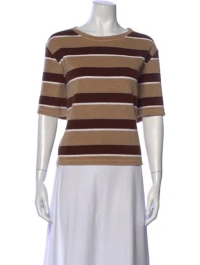 Pre-owned Kule Striped Crew Neck T-shirt In Multi