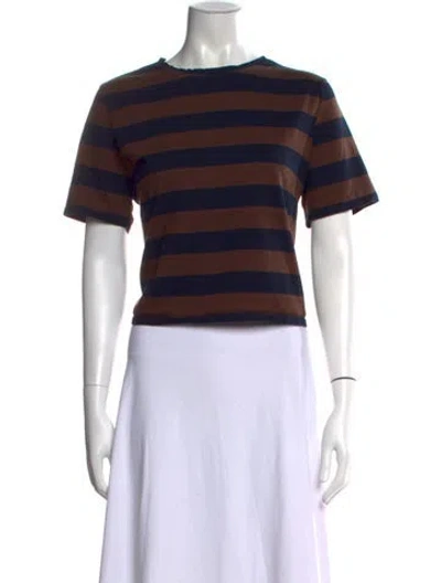 Pre-owned Kule Striped Crew Neck T-shirt In Multi