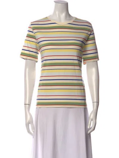 Pre-owned Kule Striped Crew Neck T-shirt In Multicolor