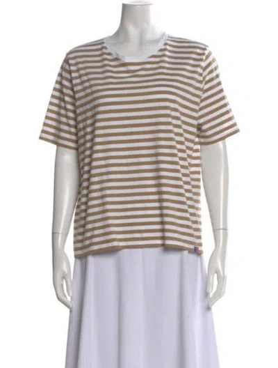 Pre-owned Kule Striped Crew Neck T-shirt In Neutral