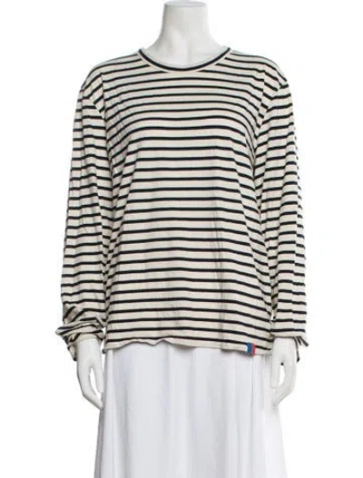 Pre-owned Kule Striped Crew Neck T-shirt In Neutral