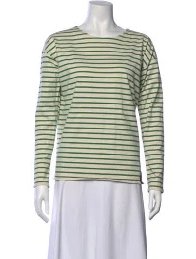Pre-owned Kule Striped Crew Neck T-shirt In Neutral