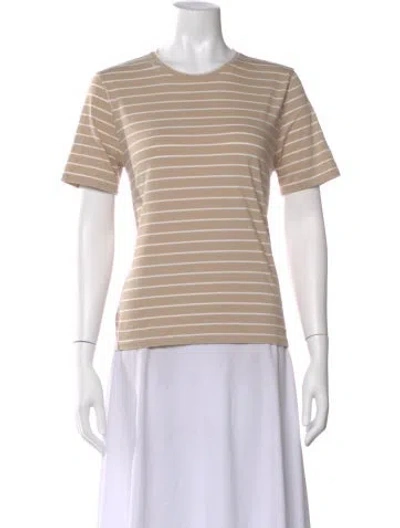Pre-owned Kule Striped Crew Neck T-shirt In Neutral