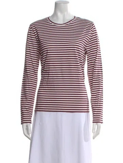 Pre-owned Kule Striped Crew Neck T-shirt In Neutral
