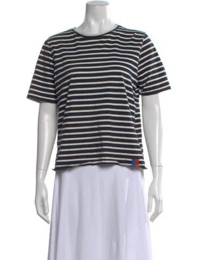 Pre-owned Kule Striped Crew Neck T-shirt In Neutral