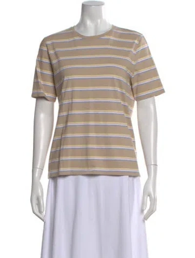 Pre-owned Kule Striped Crew Neck T-shirt In Neutral