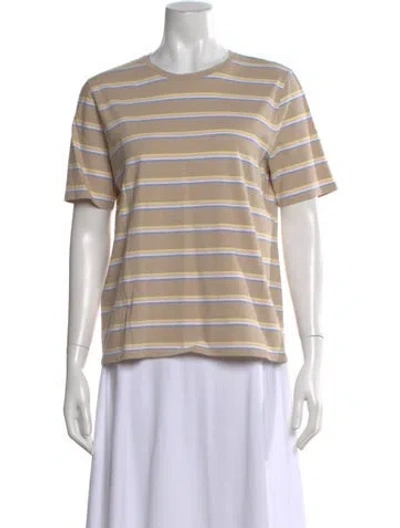 Pre-owned Kule Striped Crew Neck T-shirt In Neutral