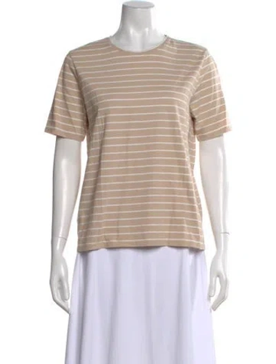 Pre-owned Kule Striped Crew Neck T-shirt In Neutral