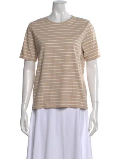 Pre-owned Kule Striped Crew Neck T-shirt In Neutral