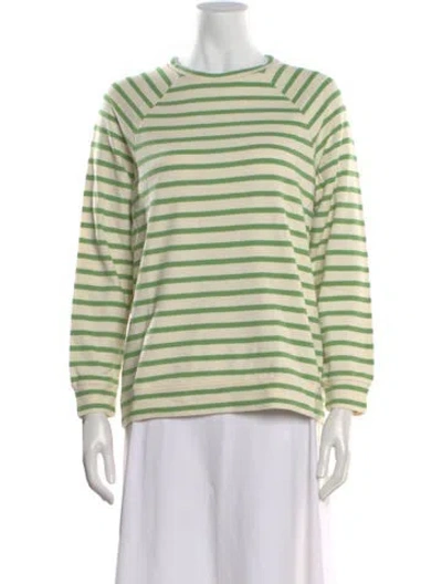 Pre-owned Kule Striped Crew Neck T-shirt In Neutral