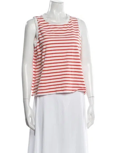 Pre-owned Kule Striped Crew Neck T-shirt In Neutrals