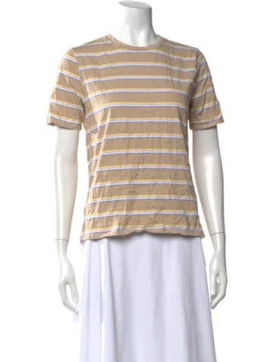 Pre-owned Kule Striped Crew Neck T-shirt In Neutrals