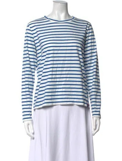 Pre-owned Kule Striped Crew Neck T-shirt In Neutrals
