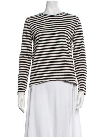 Pre-owned Kule Striped Crew Neck T-shirt In Neutrals