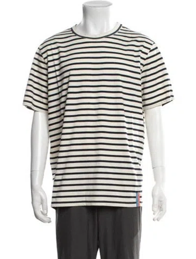 Pre-owned Kule Striped Crew Neck T-shirt In Neutrals
