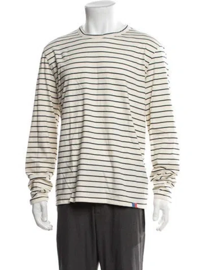 Pre-owned Kule Striped Crew Neck T-shirt In Neutrals