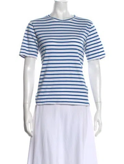 Pre-owned Kule Striped Crew Neck T-shirt In Neutrals