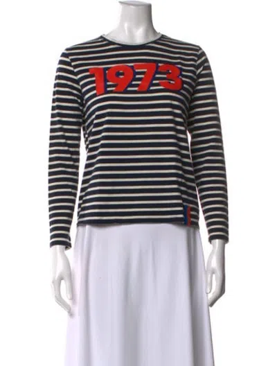 Pre-owned Kule Striped Crew Neck T-shirt In Neutrals