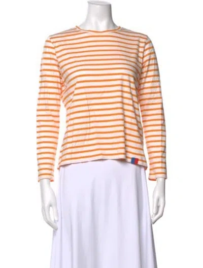 Pre-owned Kule Striped Crew Neck T-shirt In Orange