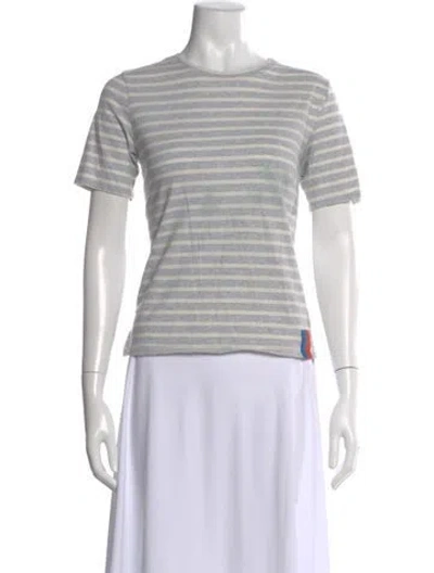 Pre-owned Kule Striped Crew Neck T-shirt In Purple