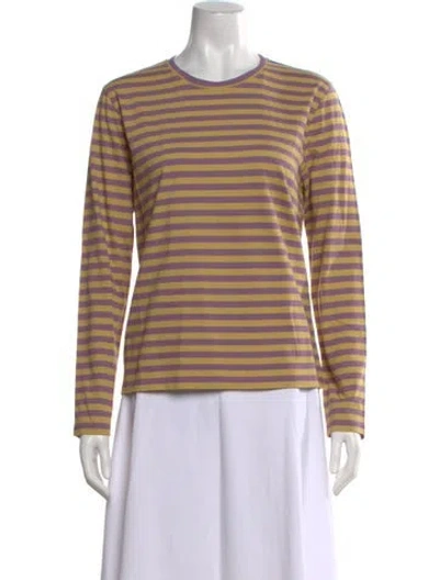 Pre-owned Kule Striped Crew Neck T-shirt In Purple