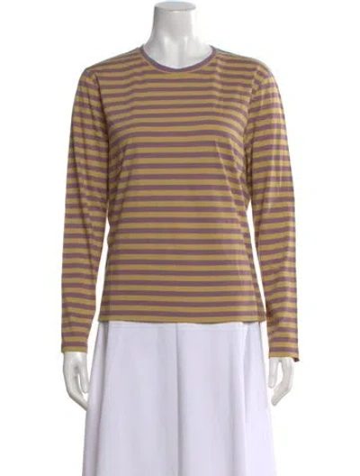 Pre-owned Kule Striped Crew Neck T-shirt In Purple