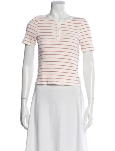 Pre-owned Kule Striped Crew Neck T-shirt In Purple