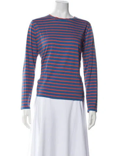 Pre-owned Kule Striped Crew Neck T-shirt In Red