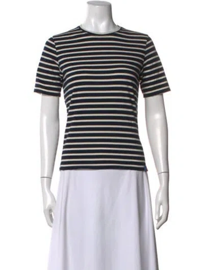 Pre-owned Kule Striped Crew Neck T-shirt In Red