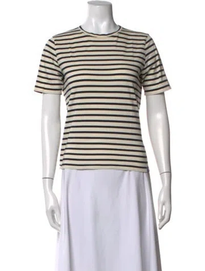 Pre-owned Kule Striped Crew Neck T-shirt In Red