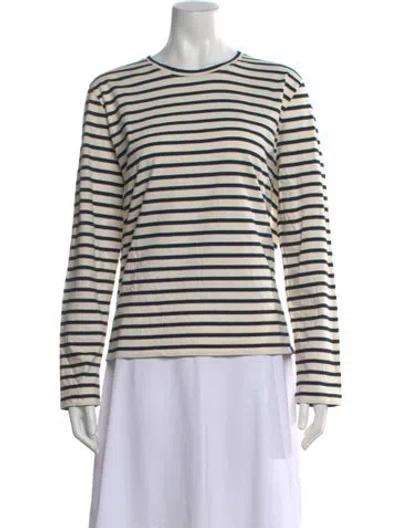 Pre-owned Kule Striped Crew Neck T-shirt W/ Tags In Black