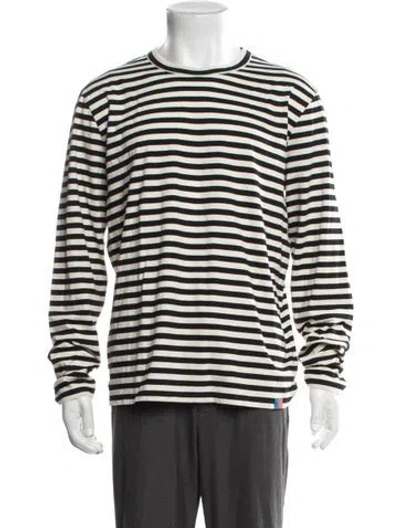 Pre-owned Kule Striped Crew Neck T-shirt W/ Tags In Black