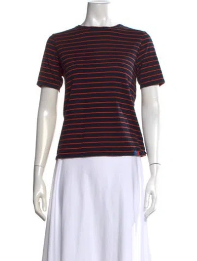 Pre-owned Kule Striped Crew Neck T-shirt W/ Tags In Blue