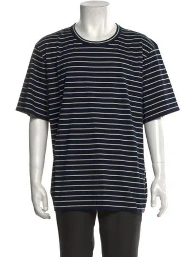 Pre-owned Kule Striped Crew Neck T-shirt W/ Tags In Blue