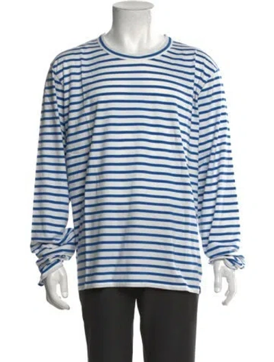 Pre-owned Kule Striped Crew Neck T-shirt W/ Tags In Blue