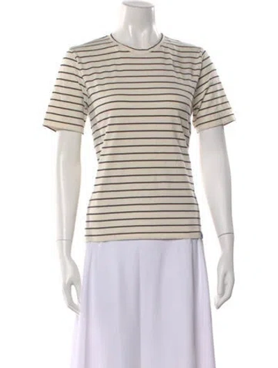 Pre-owned Kule Striped Crew Neck T-shirt W/ Tags In Neutral