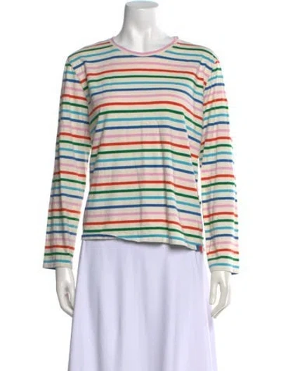 Pre-owned Kule Striped Crew Neck T-shirt W/ Tags In Neutral