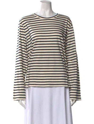 Pre-owned Kule Striped Crew Neck T-shirt W/ Tags In Neutrals