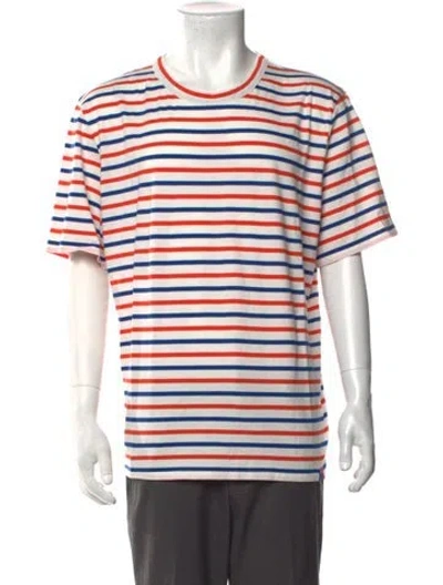 Pre-owned Kule Striped Crew Neck T-shirt W/ Tags In White