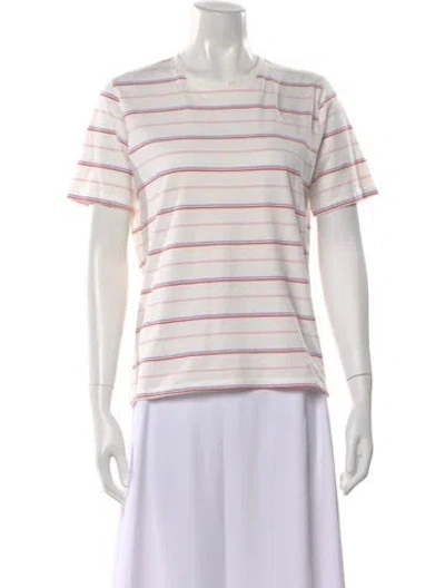 Pre-owned Kule Striped Crew Neck T-shirt In White